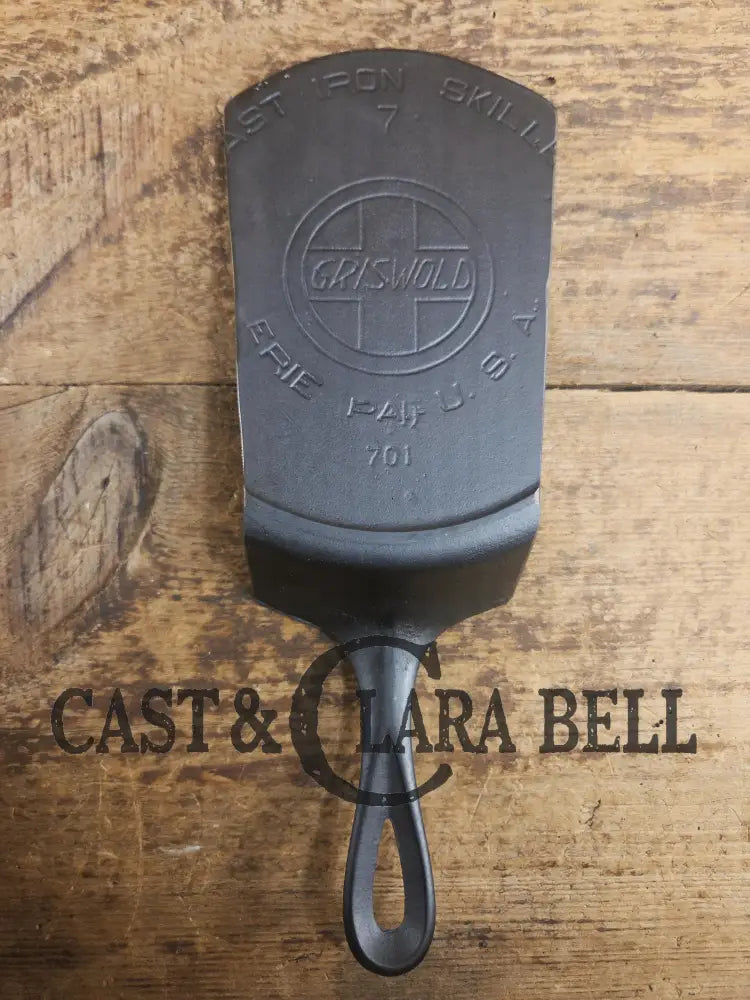 Custom made #7 701 Griswold Cast Iron Skillet Spatula. Reclaimed 1910βs Era Griswold Slant Logo skillet. Awesome gift!