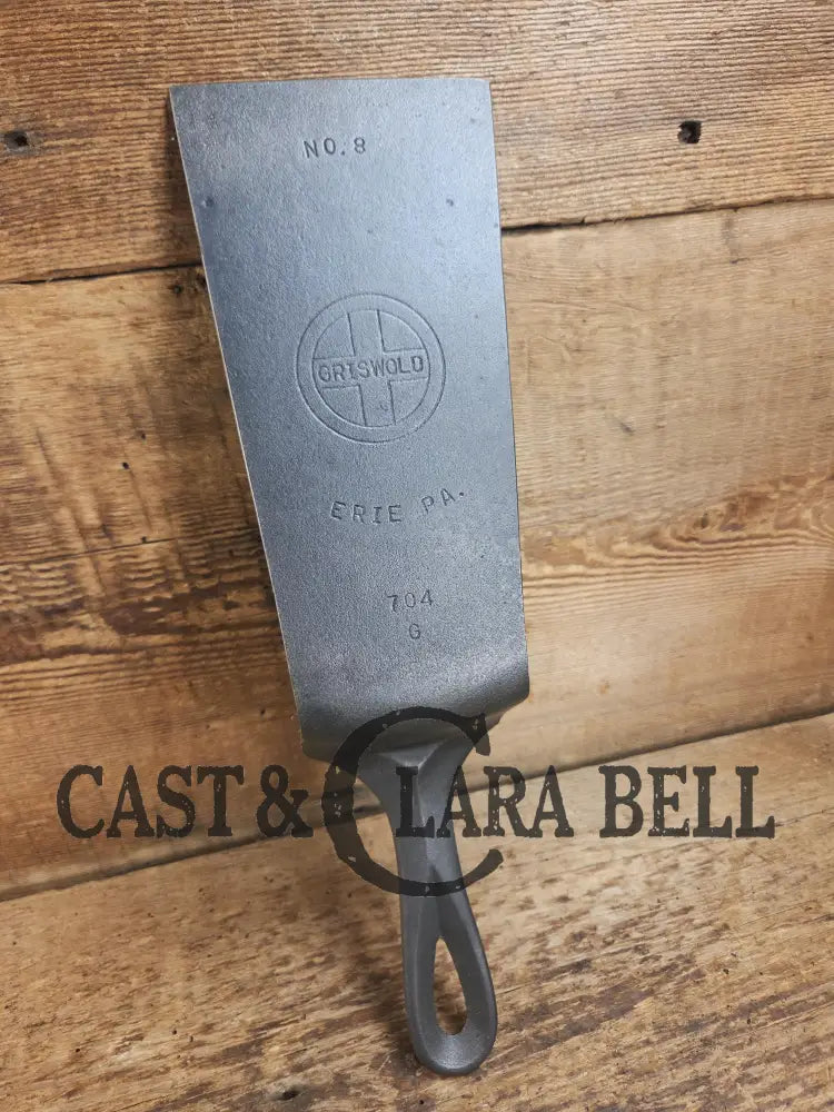 Custom made #8 G Griswold Cast Iron Skillet Spatula. Reclaimed 1940βs Griswold Small Block skillet. Awesome gift for
