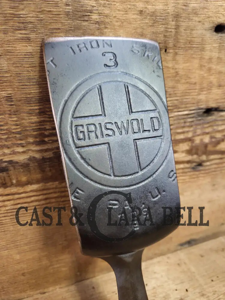 Custom made one of a kind 1920’s #3 Griswold Block Logo Repurposed Spatula with full Erie PA USA pattern SC24 Spatula