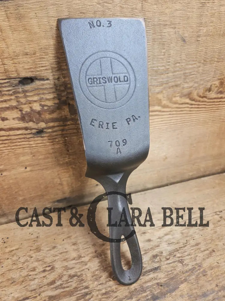 Custom made one of a kind 1920βs #3 A Griswold Logo Repurposed Spatula with full Erie PA USA pattern SC24 Spatula