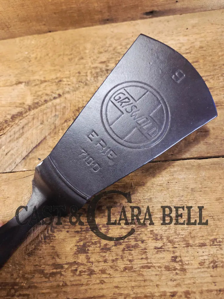 Custom made one of a kind 1920βs #9 Griswold Slant Logo with ERIE pattern. Repurposed Spatula is a perfect gift for the