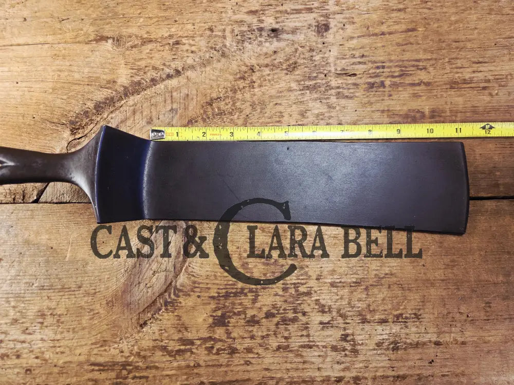 Custom made one of a kind Repurposed #12 Wapak Straight Logo Cast Iron Skillet Spatula. Flared design awesome gift for