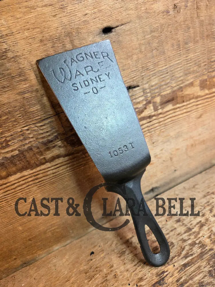 Custom made Wagner Ware Cast Iron Skillet Spatula. Reclaimed 1920’s Era #1053 WagnerWare cast iron egg skillet. Great