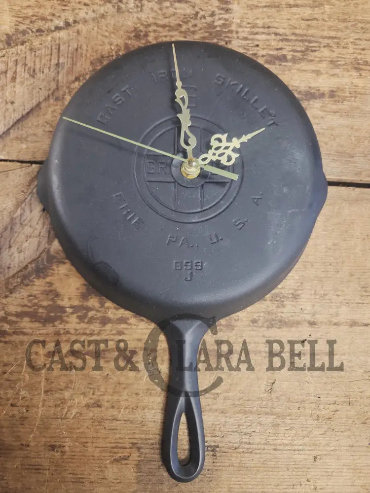 Custom made wall hanging Griswold Clock. Repurposed from cracked skillet. Comes with interchangeable clock mechanics.