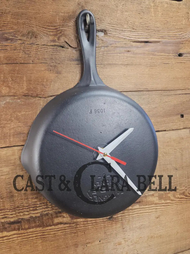 Custom made wall hanging Griswold Clock. Repurposed from cracked skillet. Comes with interchangeable clock mechanics.