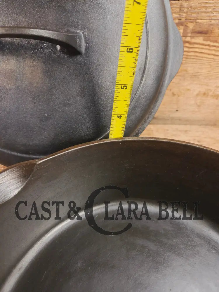 Daily Workhorse Griswold No. 8 DEEP Skillet (Chicken Fryer) Small Block Logo 777 & No. 8 Skillet Lid Small Block Logo