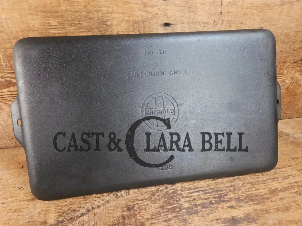 Donβt Miss This if you LOVE Griswold cast iron. THE hard to find Griswold βCookie Sheetβ Grill Pan. P/n 1108 Griddle