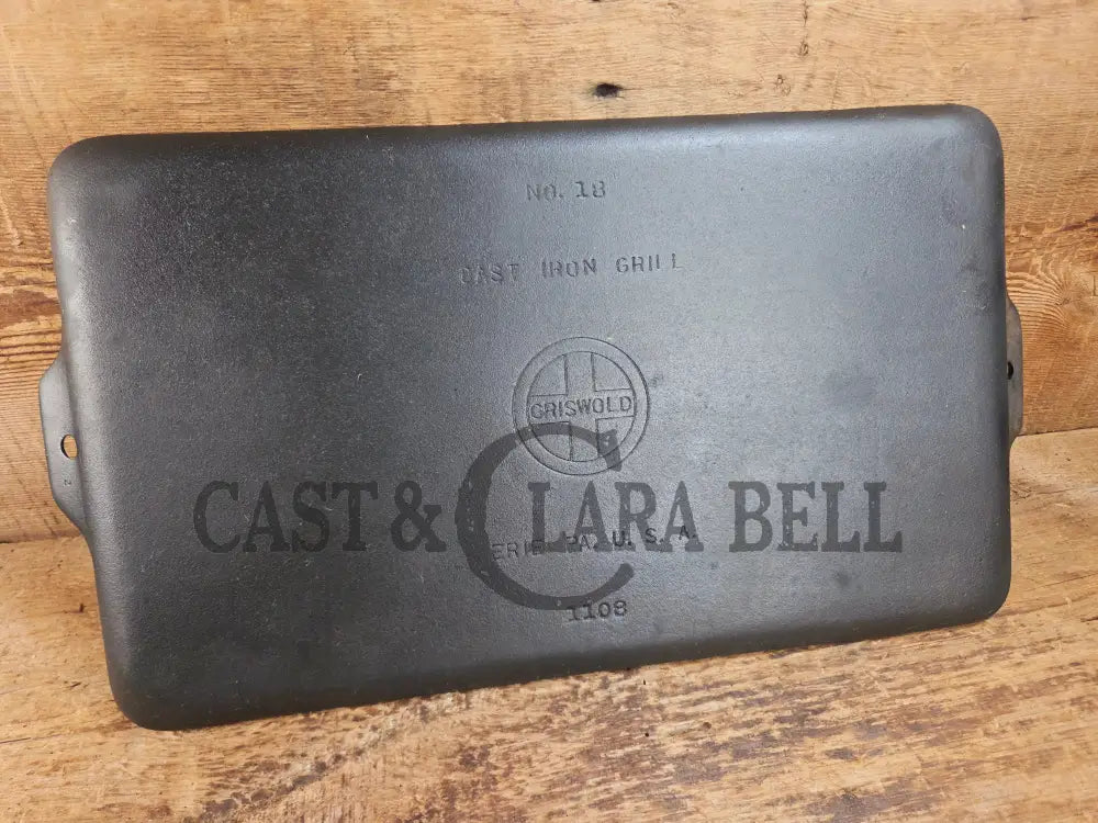 Don’t Miss This if you LOVE Griswold cast iron. THE hard to find Griswold ’Cookie Sheet’ Grill Pan. P/n 1108 Griddle