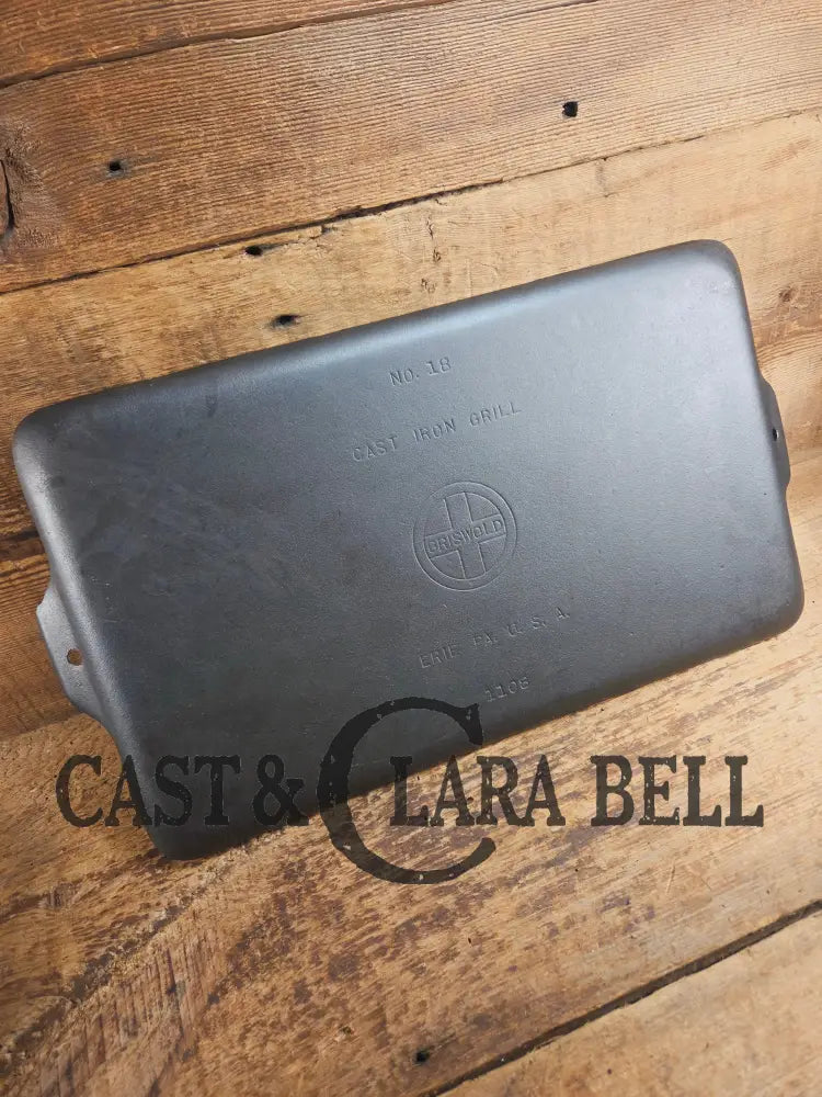 Don’t Miss This if you LOVE Griswold cast iron. THE hard to find Griswold ’Cookie Sheet’ Grill Pan. P/n 1108 Griddle