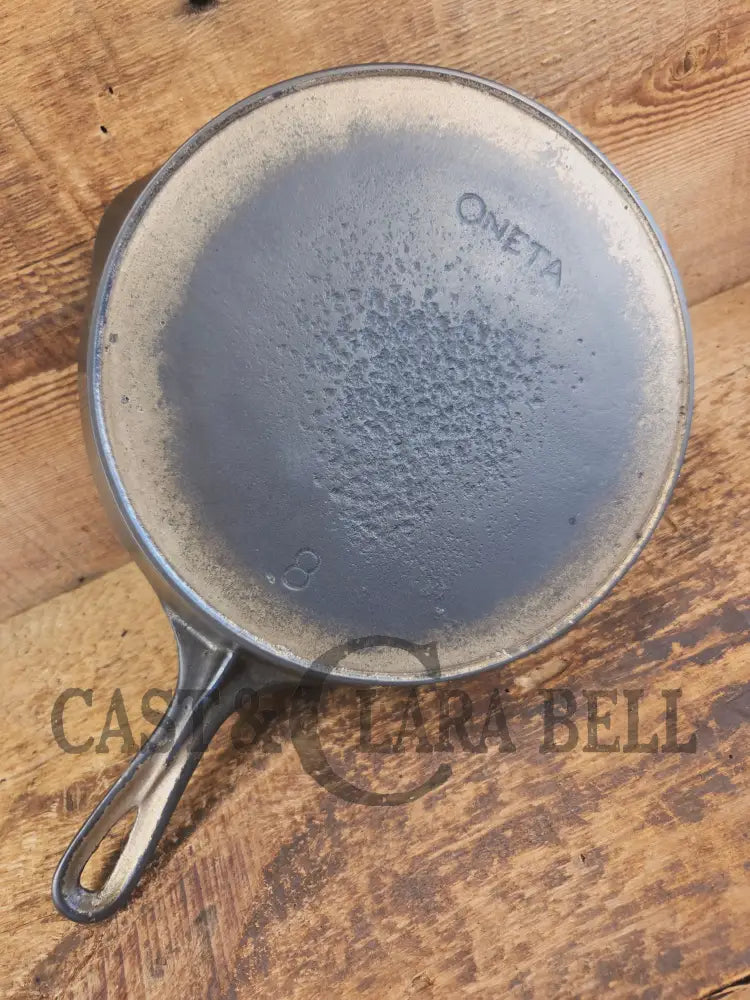 Early 1900’s Oneta #8 Duo-Chrome Cast Iron Skillet. Wapak made! - Skillet