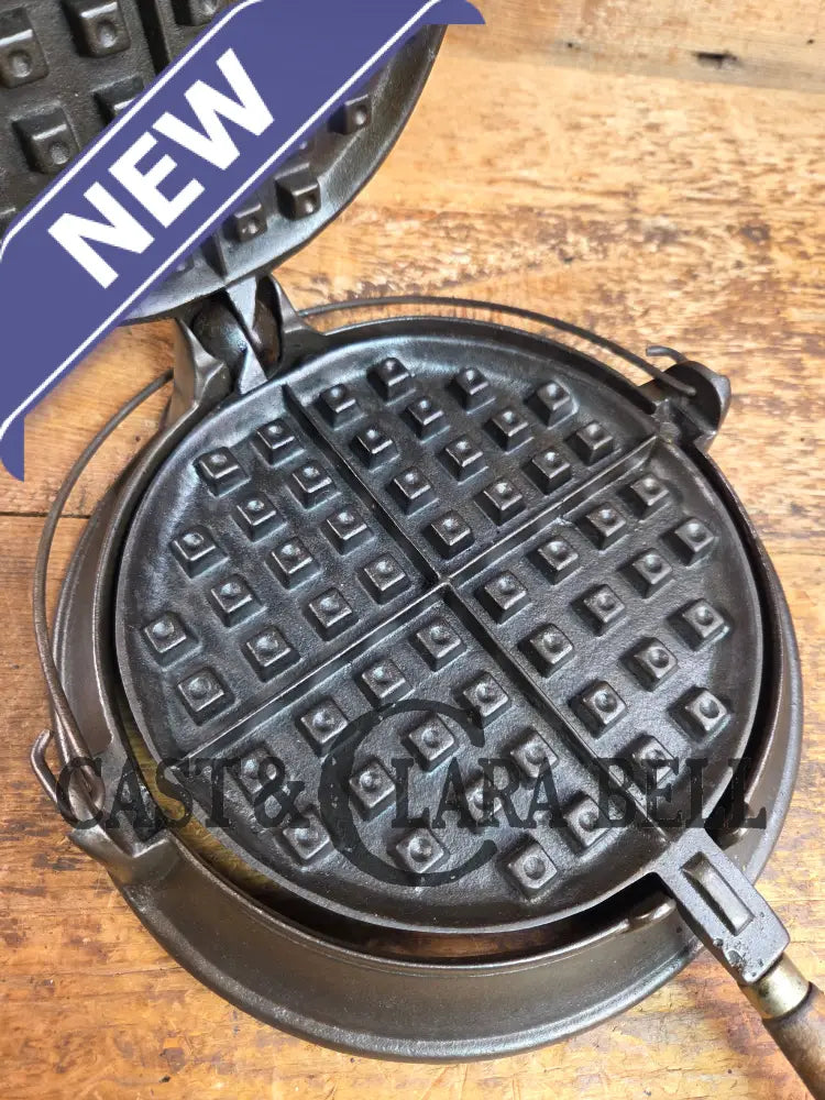 EARLY 1900’s Wagner MFG Co Patent 1899 No. 8 (8&9) Waffle Iron with Short Base! Just Gorgeous! Waffle Iron