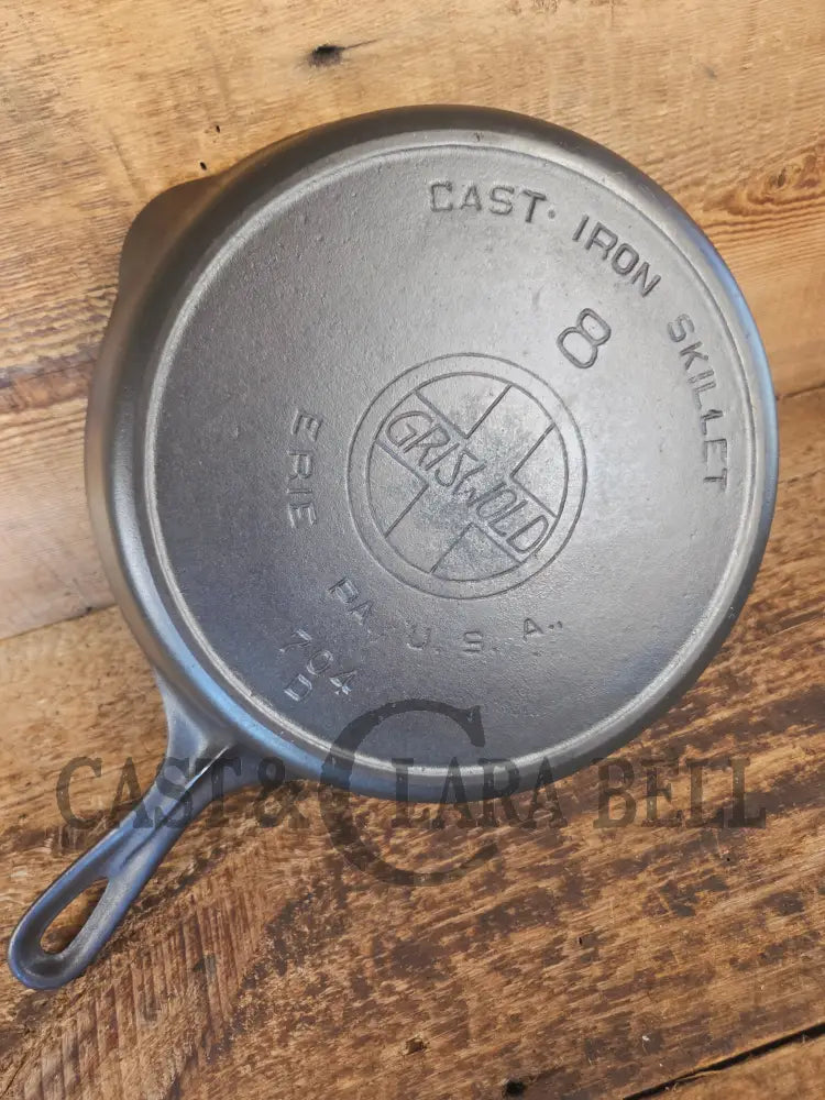Early 1910’s Griswold #8 Cast Iron Skillet with Slant Logo and FULL EPU 704 D - Skillet