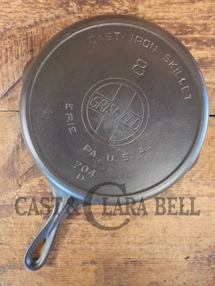 Early 1910’s Griswold #8 Cast Iron Skillet with Slant Logo and FULL EPU 704 D - Skillet