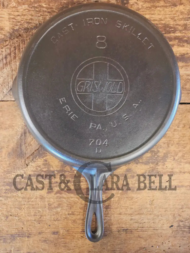 Early 1910’s Griswold #8 Cast Iron Skillet with Slant Logo and FULL EPU 704 D - Skillet