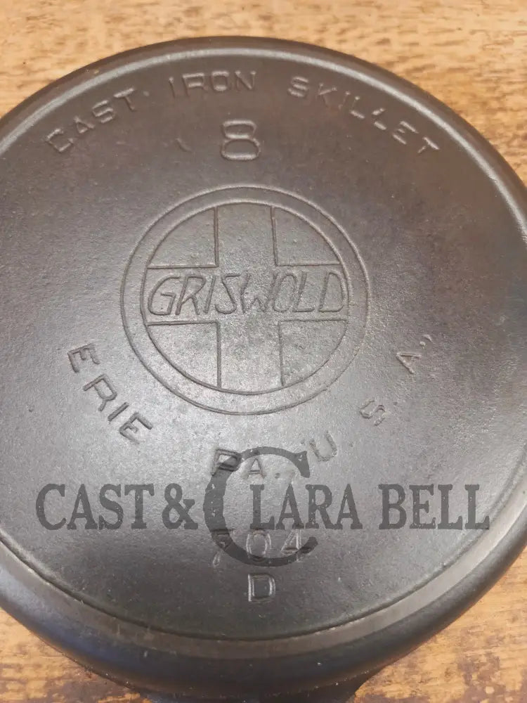 Early 1910βs Griswold #8 Cast Iron Skillet with Slant Logo Full E.P.U 704 D - Skillet