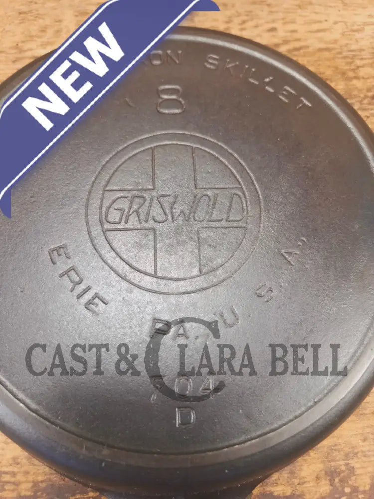Early 1910’s Griswold #8 Cast Iron Skillet with Slant Logo Full E.P.U 704 D - Skillet