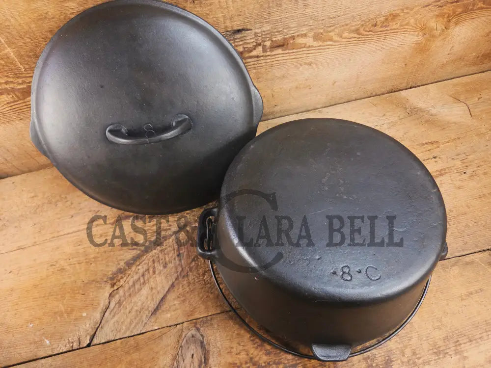 Early Birmingham Stove & Range (BSR) Red Mountain Series #8C Dutch oven with hand scribed numbers Dutch Ovens Trivets &