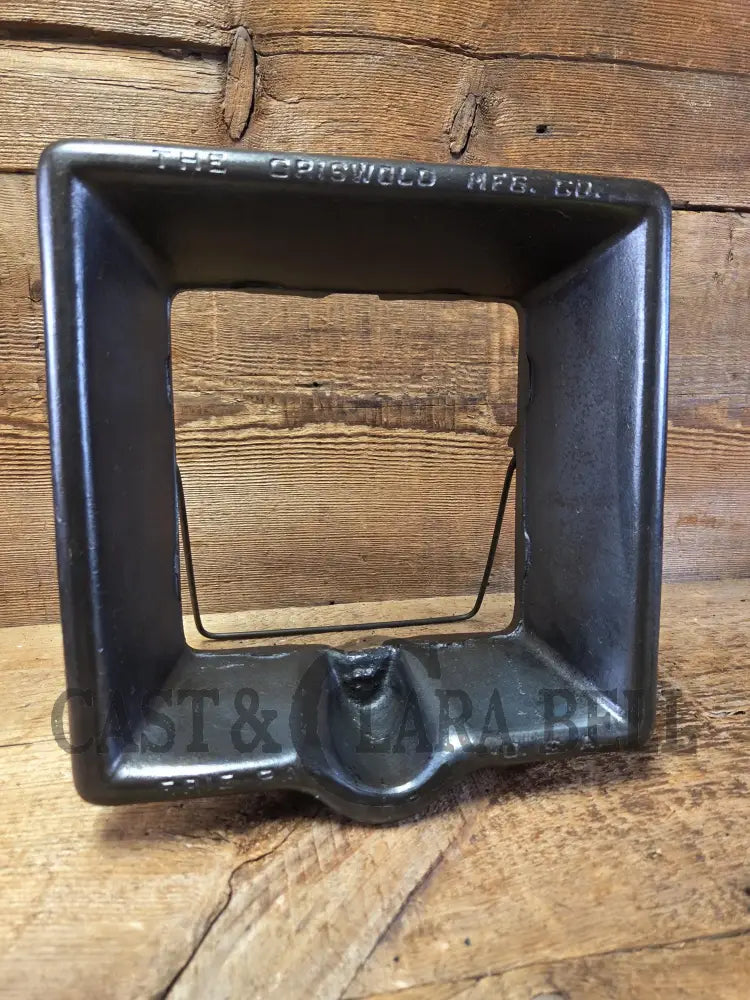 Elegant HTF 1920βs Griswold #11 Square Waffle Iron with Slant Block Logo and Tall Base Waffle Iron