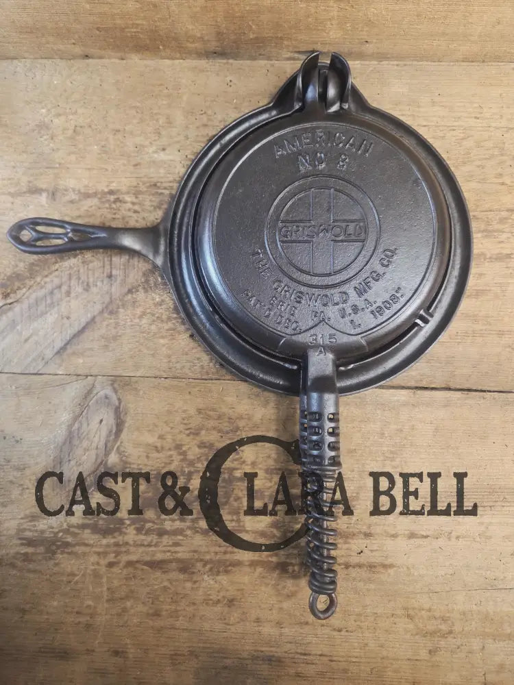 Fantastic gift idea! 1910’s fully restored Griswold No. 8 Waffle Iron (314 & 315) with (#327) Low Base. Ready to make