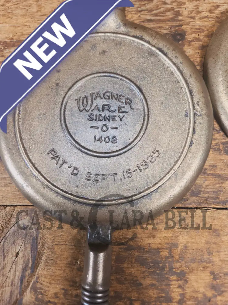 For the eclectic enthusiast!! 1930’s Era Wagner Tall Base Waffle Iron with Nickel Finish Paddles! Really cool patina!