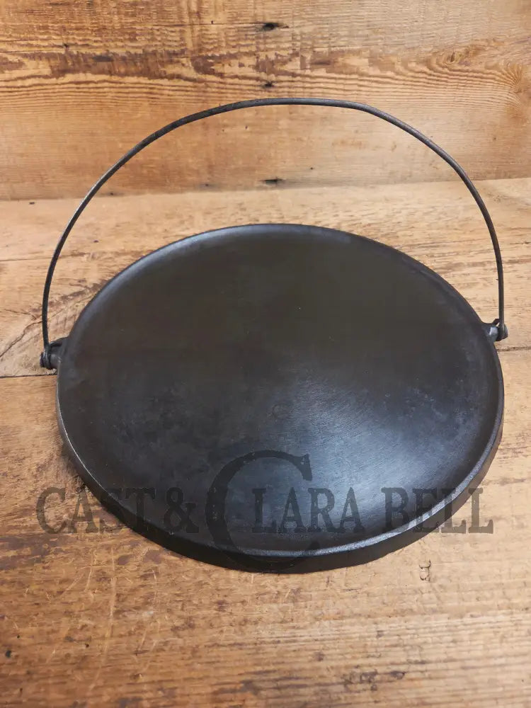Ghostmarked 1910’s #742 Griswold No. 14 Round Griddle w/ Bail and Slant Logo. The largest made of its kind and hard to