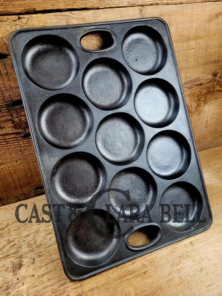 Gorgeous 1900’s Bridge Beach & Company muffin style gem pan. St. Louis MO based foundry famous for their stoves. Unique