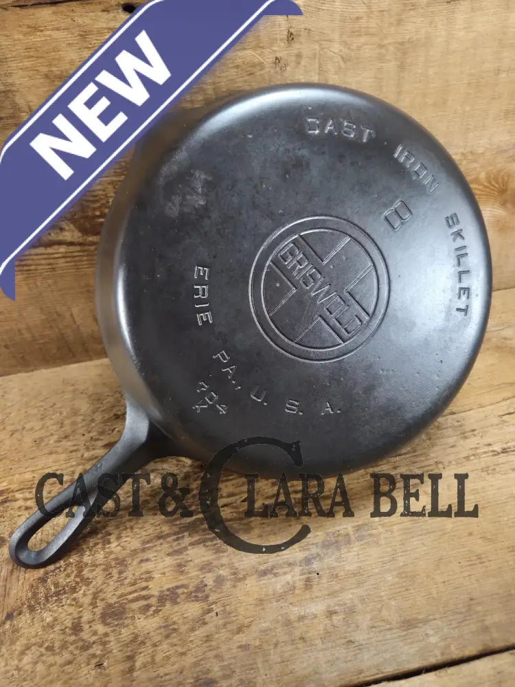 Gorgeous 1930’s Griswold #8 Cast Iron Skillet with Large Block Logo 704 K Skillet