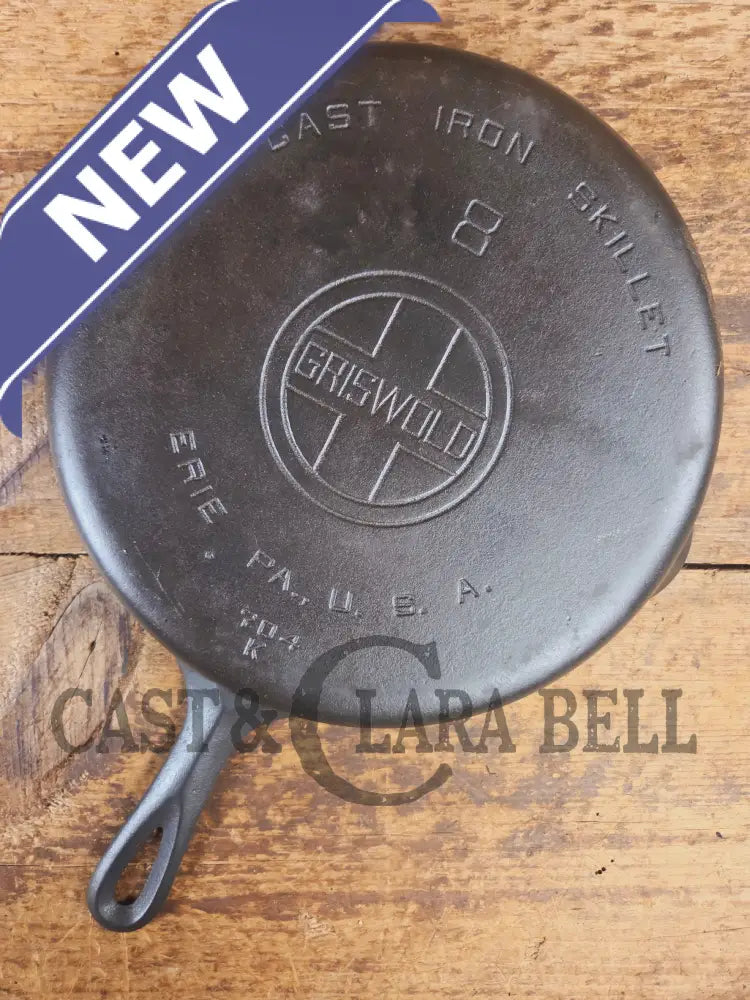 Gorgeous 1930βs Griswold #8 Cast Iron Skillet with Large Block Logo 704 K - Skillet