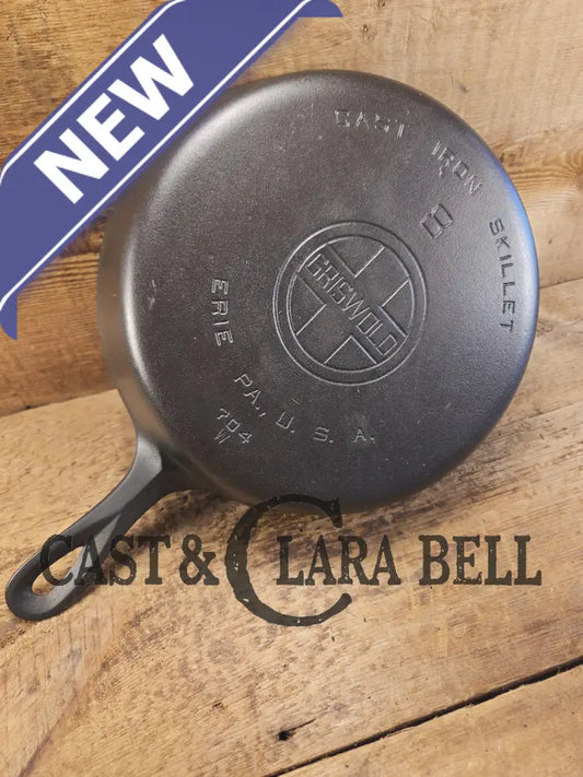 Gorgeous 1930βs Griswold #8 Cast Iron Skillet with Large Block Logo 704 W Skillet