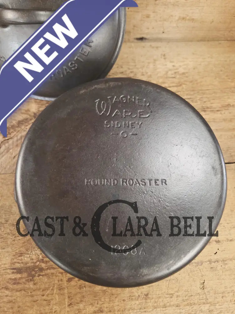 Gorgeous! 1930’s Wagner Ware #8 Drip Drop Roaster #1268 A I w/ Sawtooth Lid p/n 1268. Raised Letter lid. Dutch Ovens