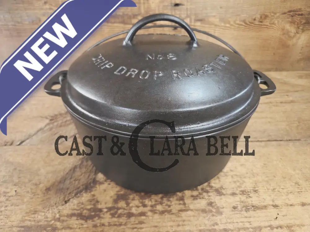 Gorgeous! 1930’s Wagner Ware #8 Drip Drop Roaster #1268 A I w/ Sawtooth Lid p/n 1268. Raised Letter lid. Dutch Ovens