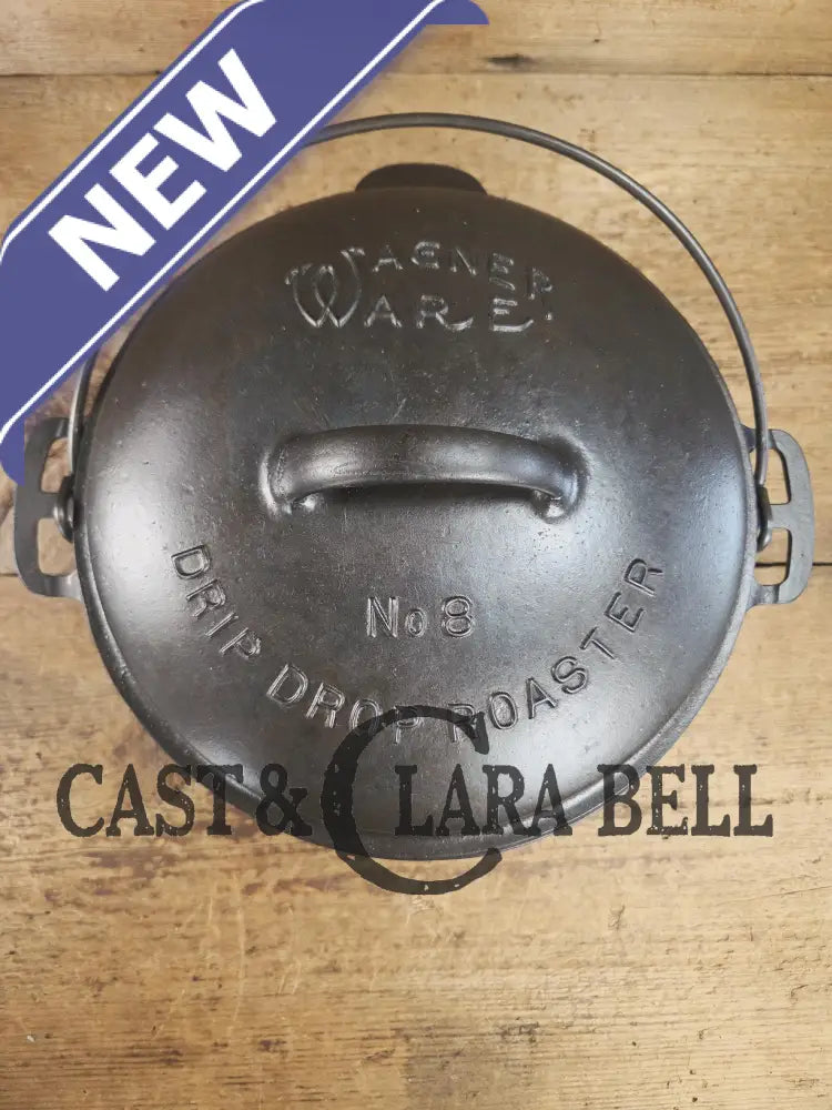 Gorgeous! 1930’s Wagner Ware #8 Drip Drop Roaster #1268 A I w/ Sawtooth Lid p/n 1268. Raised Letter lid. Dutch Ovens