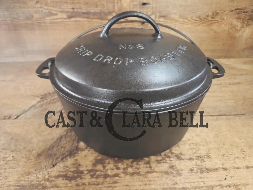 Gorgeous! 1930’s Wagner Ware #8 Drip Drop Roaster #1268 A I w/ Sawtooth Lid p/n 1268. Raised Letter lid. Dutch Ovens