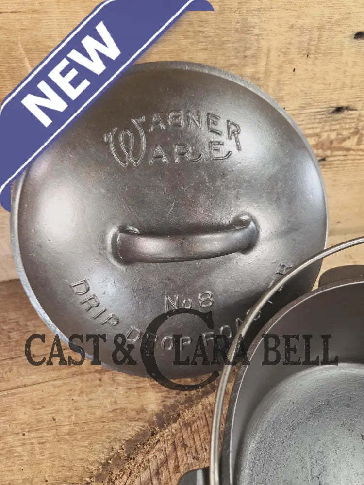 Gorgeous! 1930’s Wagner Ware #8 Drip Drop Roaster #1268 A I w/ Sawtooth Lid p/n 1268. Raised Letter lid. Dutch Ovens