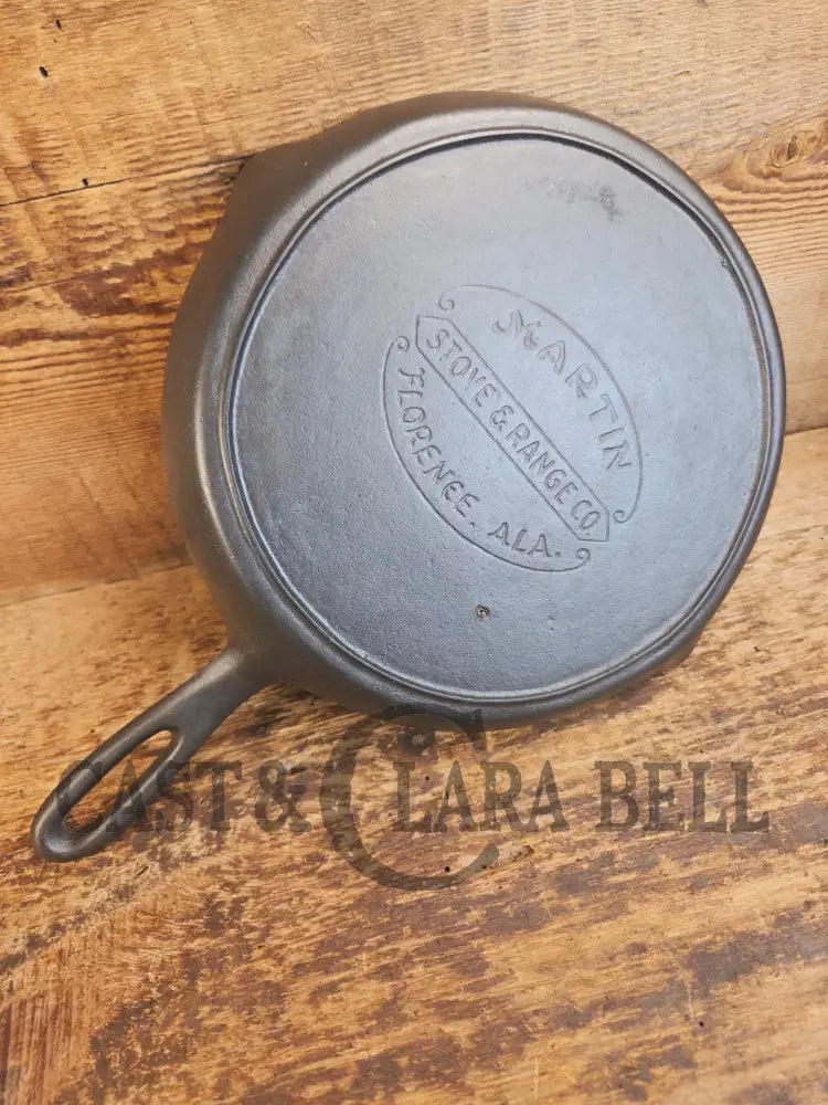Gorgeous and harder to find Martin Stove & Range No. 7 Skillet Griddle with Hamburger Logo. Versatile restored and