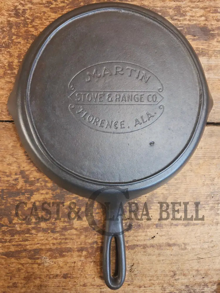 Gorgeous and harder to find Martin Stove & Range No. 7 Skillet Griddle with Hamburger Logo. Versatile restored and
