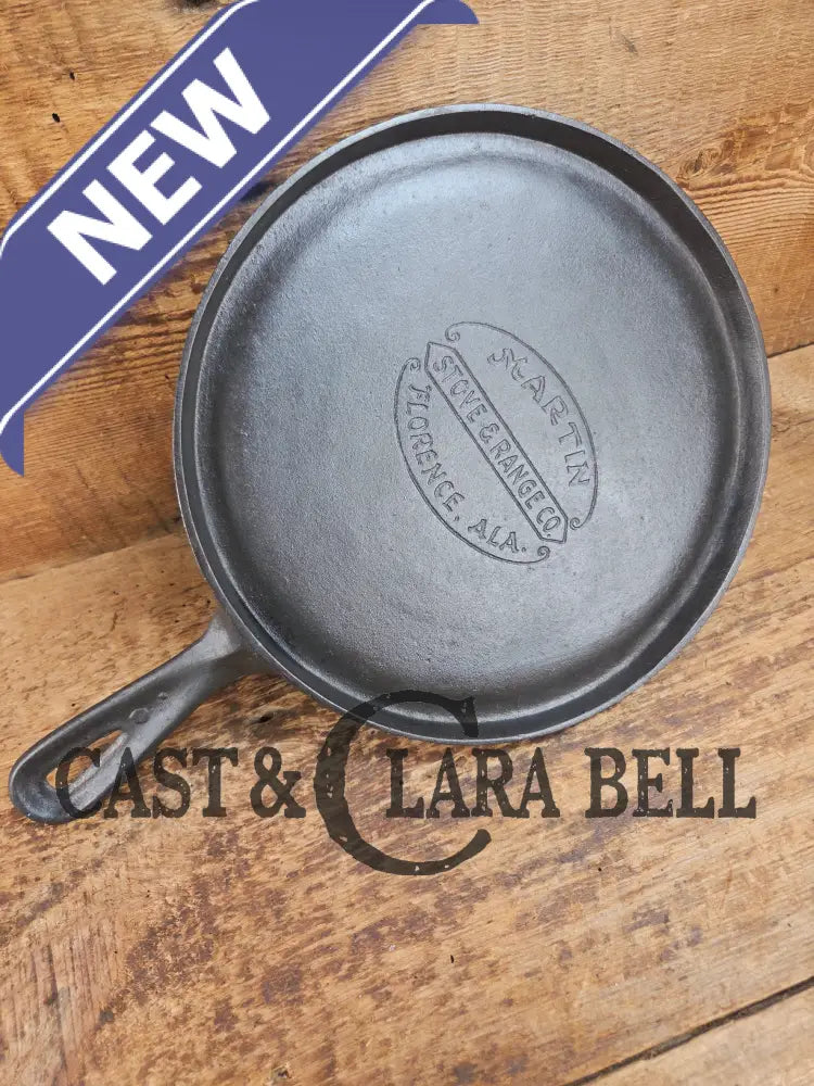 Gorgeous and harder to find Martin Stove & Range No. 8 Skillet Griddle with Hamburger Logo. Versatile restored and