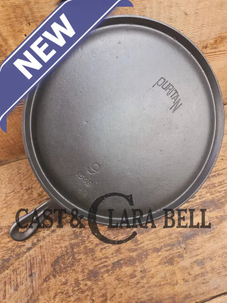 Gorgeous and not often seen #9 Puritan round griddle by Griswold. Perfect for everyday pancakes grilled cheese or oven