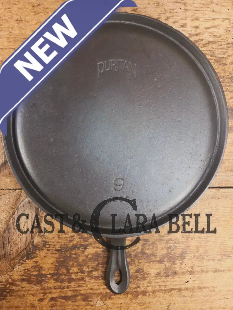 Gorgeous and not often seen #9 Puritan round griddle by Griswold. Perfect for everyday pancakes grilled cheese or oven
