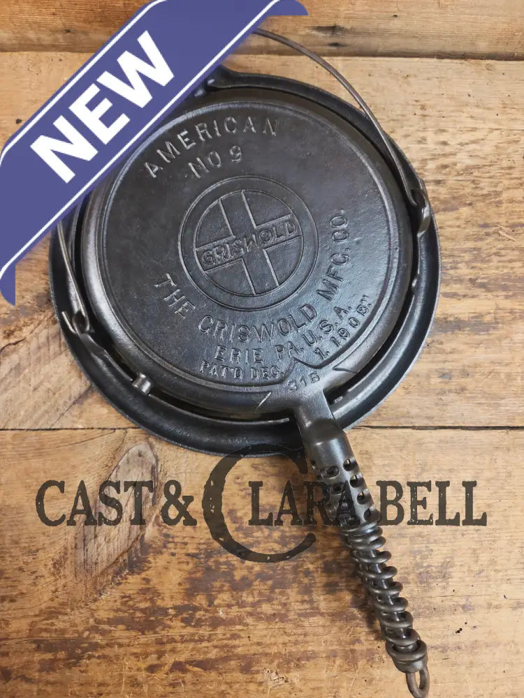 Gorgeous and the biggest made! Hard to Find 1930βs Griswold #9! waffle iron with short base. 316/317 Paddles matching