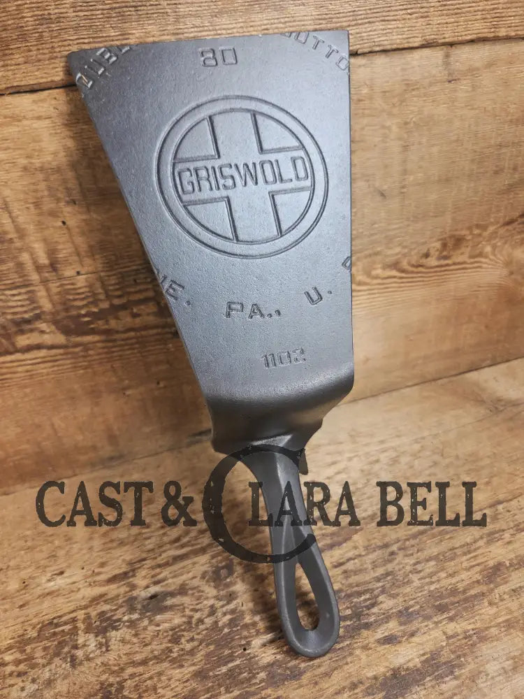 Gorgeous custom made #8 1102 Griswold Cast Iron Deep Spatula. Reclaimed 1920βs Large Block Smooth Bottom Combo Cooker!