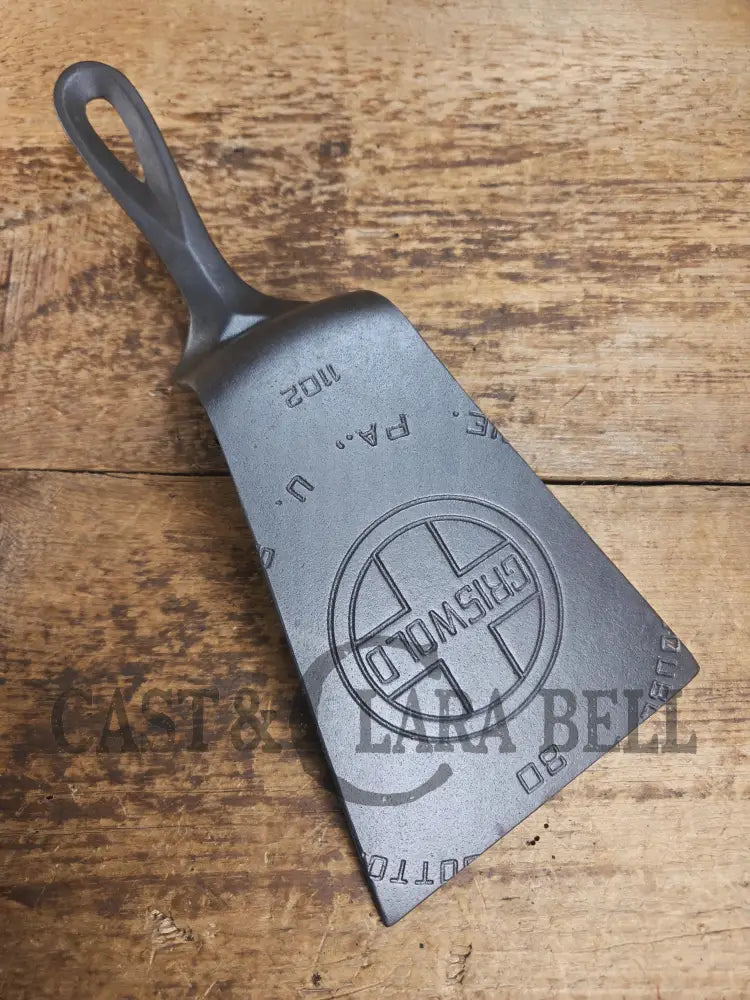 Gorgeous custom made #8 1102 Griswold Cast Iron Deep Spatula. Reclaimed 1920’s Large Block Smooth Bottom Combo Cooker!