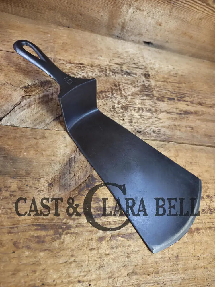 Gorgeous custom made #9 710 Griswold Cast Iron Spatula. Reclaimed 1920’s Griswold Large Block Smooth Bottom skillet.