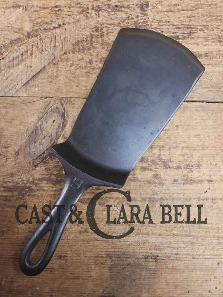 Gorgeous custom made #9 710 Griswold Cast Iron Spatula. Reclaimed 1920βs Griswold Large Block Smooth Bottom skillet.
