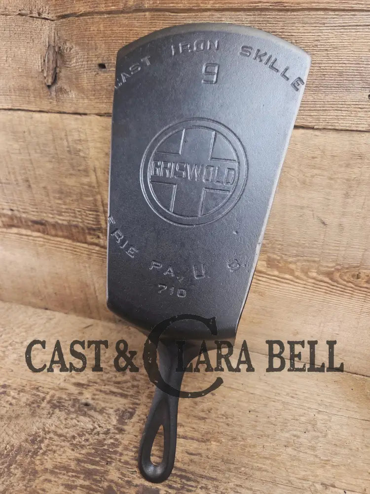 Gorgeous custom made #9 710 Griswold Cast Iron Spatula. Reclaimed 1920βs Griswold Large Block Smooth Bottom skillet.