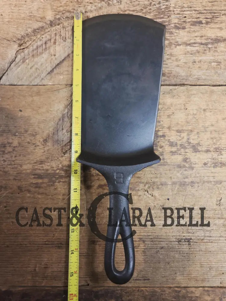 Gorgeous custom made #9 710 Griswold Cast Iron Spatula. Reclaimed 1920’s Griswold Large Block Smooth Bottom skillet.