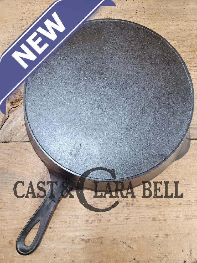 Gorgeous Early 1890βS Erie #9 (1890βS Griswold) 3Rd Seriesβ Cast Iron Skillet With Heat Ring