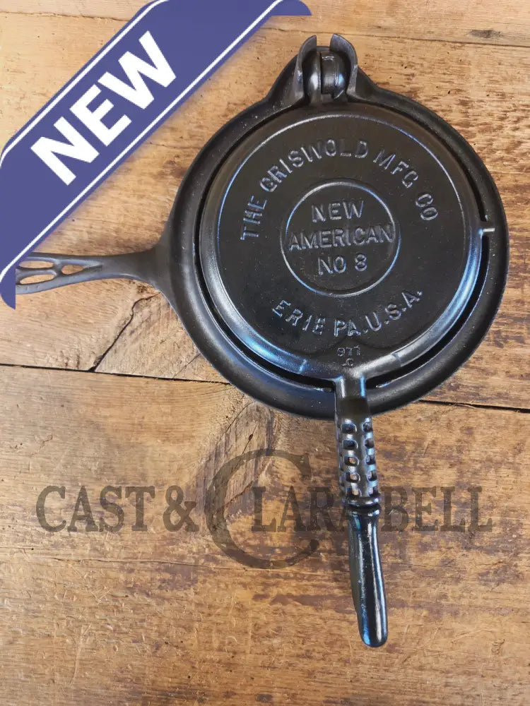 GORGEOUS. Early 1900’s Griswold New American No. 8 Waffle Iron with Low Base 976 C/977 C - Waffle Iron