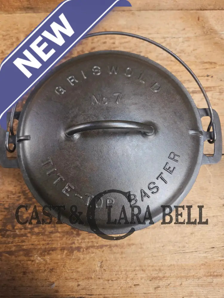 GORGEOUS. Early 1910βs Griswold #7 fully marked Tite-Top Dutch Oven 2603 Slant Logo ERIE 2604 Dutch Ovens Trivets &