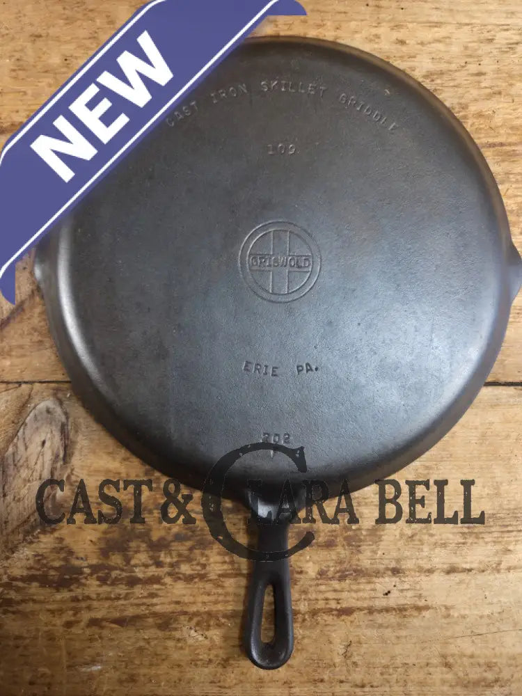 GORGEOUS. Griswold #109 Cast Iron Skillet Griddle with Small Block Logo 202 Bakeware